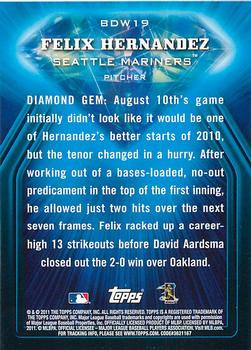 2011 Topps - Blue Diamond #BDW19 Felix Hernandez Back