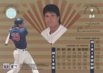 1995 Leaf Limited - Gold #9 Jose Canseco Back