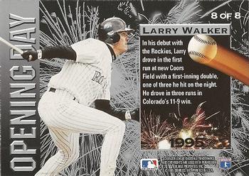 1995 Leaf - Opening Day #8 Larry Walker Back