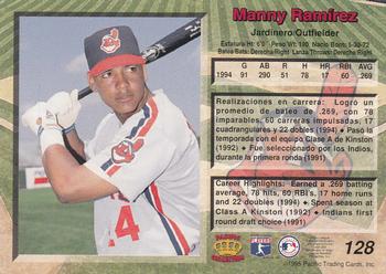 1995 Pacific #128 Manny Ramirez Back