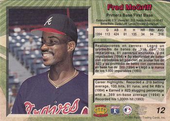 1995 Pacific #12 Fred McGriff Back