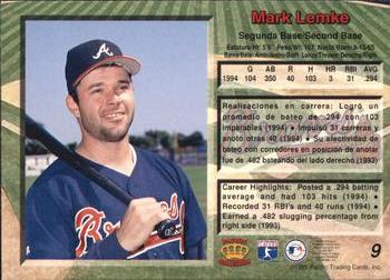 1995 Pacific #9 Mark Lemke Back