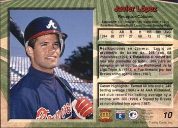 1995 Pacific #10 Javy Lopez Back