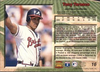 1995 Pacific #16 Tony Tarasco Back