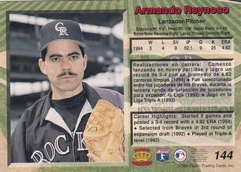 1995 Pacific #144 Armando Reynoso Back