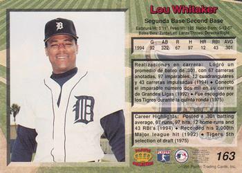 1995 Pacific #163 Lou Whitaker Back