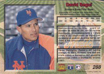 1995 Pacific #288 David Segui Back