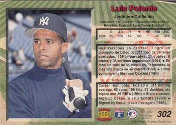 1995 Pacific #302 Luis Polonia Back