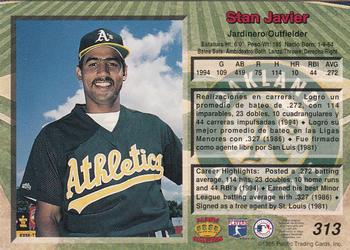 1995 Pacific #313 Stan Javier Back