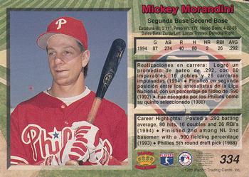 1995 Pacific #334 Mickey Morandini Back