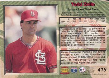 1995 Pacific #419 Todd Zeile Back
