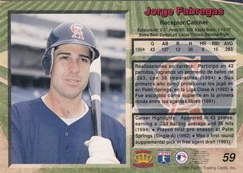 1995 Pacific #59 Jorge Fabregas Back