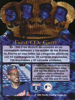 1995 Pacific - Gold Crown Die Cuts #2 Fred McGriff Back