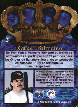 1995 Pacific - Gold Crown Die Cuts #3 Rafael Palmeiro Back