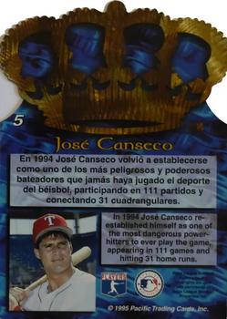 1995 Pacific - Gold Crown Die Cuts #5 Jose Canseco Back
