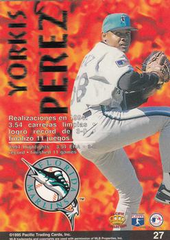 1995 Pacific - Latinos Destacados #27 Yorkis Perez Back