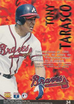1995 Pacific - Latinos Destacados #34 Tony Tarasco Back