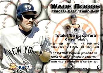 1995 Pacific - Gold Prisms #6 Wade Boggs Back