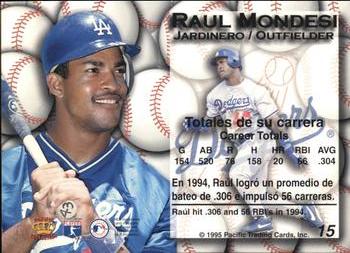 1995 Pacific - Gold Prisms #15 Raul Mondesi Back