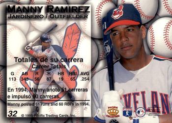 1995 Pacific - Gold Prisms #32 Manny Ramirez Back