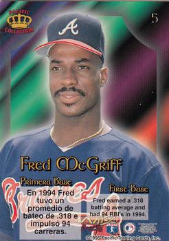 1995 Pacific Prism #5 Fred McGriff Back