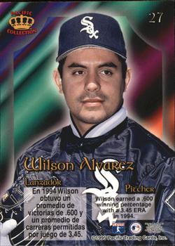 1995 Pacific Prism #27 Wilson Alvarez Back