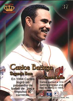 1995 Pacific Prism #37 Carlos Baerga Back
