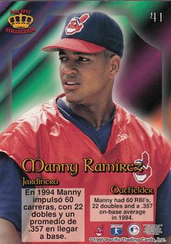 1995 Pacific Prism #41 Manny Ramirez Back