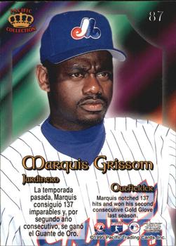 1995 Pacific Prism #87 Marquis Grissom Back