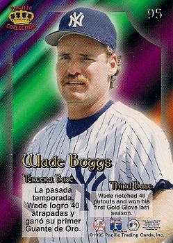 1995 Pacific Prism #95 Wade Boggs Back
