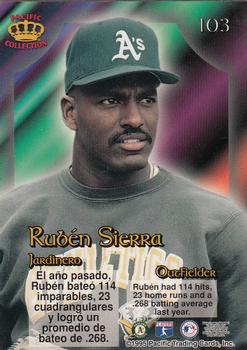 1995 Pacific Prism #103 Ruben Sierra Back