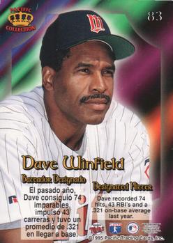 1995 Pacific Prism #83 Dave Winfield Back
