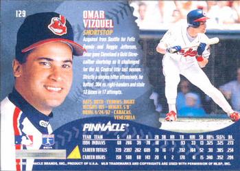 1995 Pinnacle #129 Omar Vizquel Back