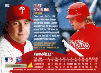 1995 Pinnacle #100 Curt Schilling Back