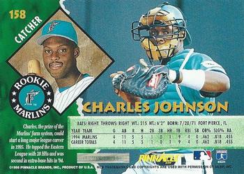 1995 Pinnacle #158 Charles Johnson Back