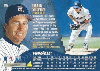 1995 Pinnacle #187 Craig Shipley Back