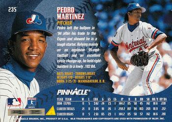 1995 Pinnacle #235 Pedro Martinez Back