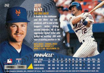 1995 Pinnacle #242 Jeff Kent Back