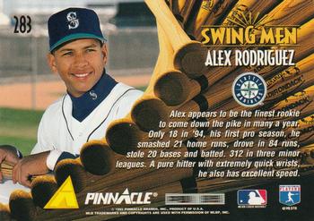 1995 Pinnacle #283 Alex Rodriguez Back