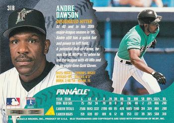 1995 Pinnacle #318 Andre Dawson Back