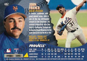 1995 Pinnacle #402 John Franco Back