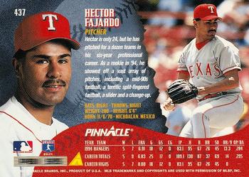 1995 Pinnacle #437 Hector Fajardo Back