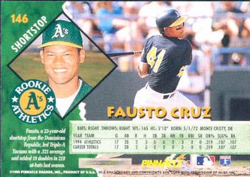1995 Pinnacle #146 Fausto Cruz Back