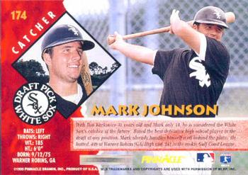 1995 Pinnacle #174 Mark Johnson Back