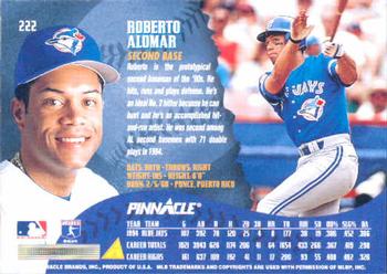 1995 Pinnacle #222 Roberto Alomar Back