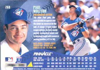 1995 Pinnacle #260 Paul Molitor Back