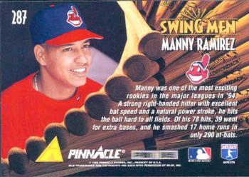 1995 Pinnacle #287 Manny Ramirez Back