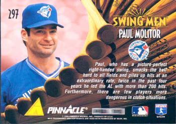 1995 Pinnacle #297 Paul Molitor Back