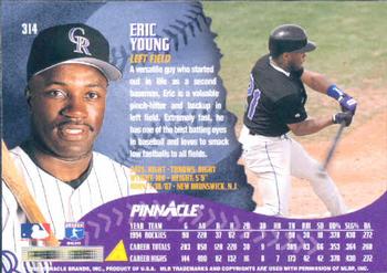 1995 Pinnacle #314 Eric Young Back