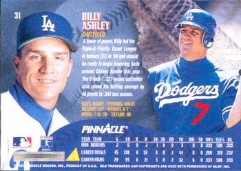 1995 Pinnacle #31 Billy Ashley Back